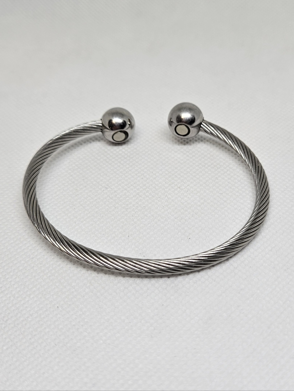 Two Tone Cable Bangle Set Stackable Designer Inspired Bracelets - Picture 14 of 16